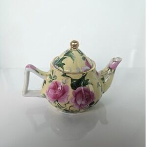 A Special Place Yellow Floral Mini Teapot Small Decorative Ceramic Rose Tea Pot